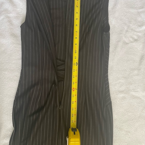 Vf show pinstripe dress NWT black & white zippers front & back Bodycon cute! - Picture 6 of 14